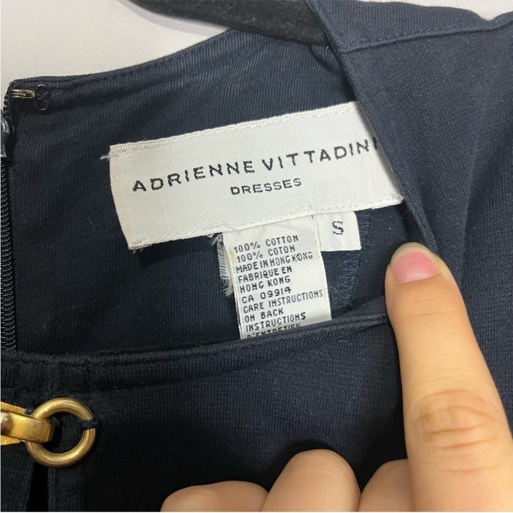 Adrienne Vittadini Vintage Sweater Dress Dark Navy Gold Hooks, size S - Picture 7 of 9